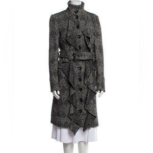 Diane Von Furstenberg Chic Ruffled Long Coat